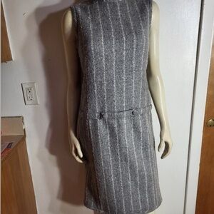 Brooks Brothers Gray Pinstriped Sheath Dress